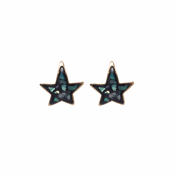 Gold Coated Shimmer Star Stud Earrings - Image 4
