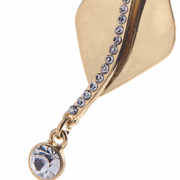 Gold Rounded Square Diamante Drop Earrings - Image 3