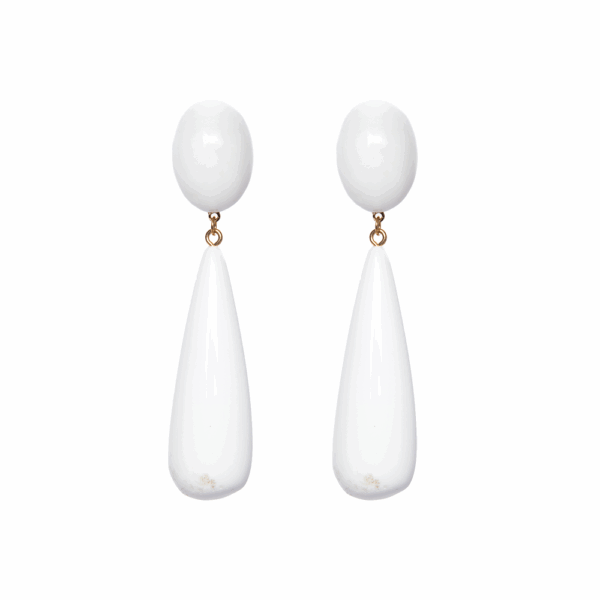 White Large Chunky Acrylic Drops Earrings
