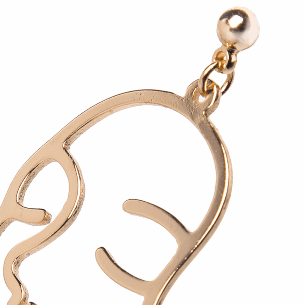 Gold Face Outline Earring - Image 3