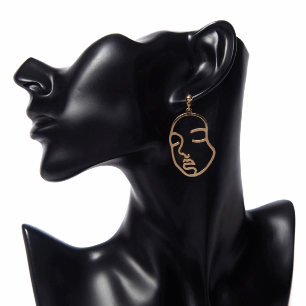 Gold Face Outline Earring - Image 2