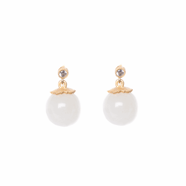 Pink Pearl Ball Stud Earring