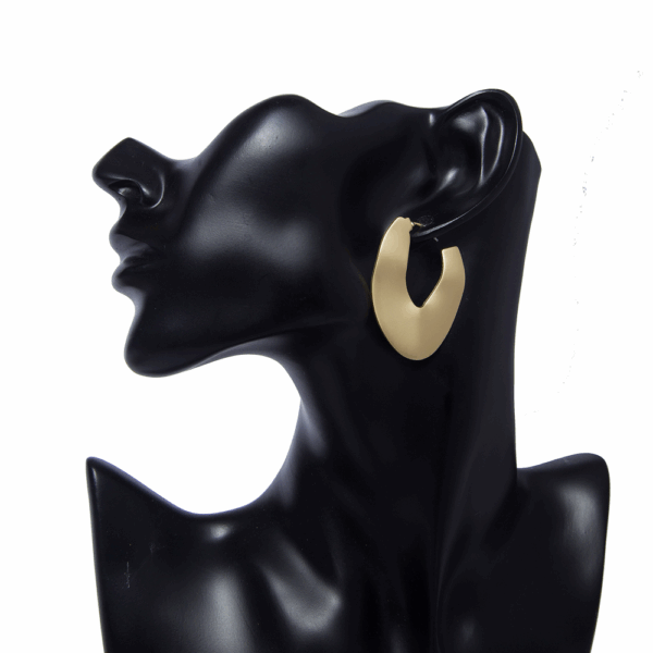 Gold Cut Out Hoop Earrings - Image 2