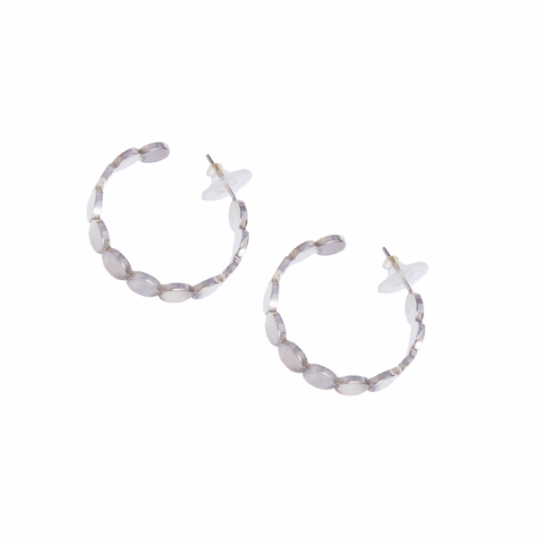 Silver Plated Twisted Hoop Earring - Image 3