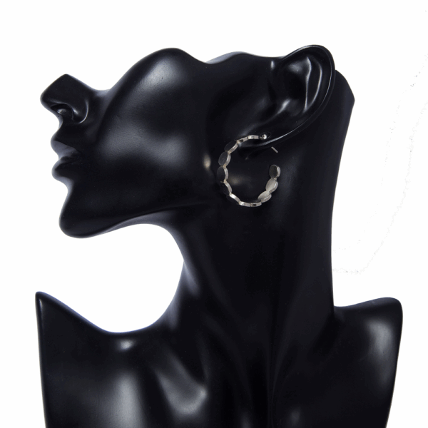 Silver Plated Twisted Hoop Earring - Image 2