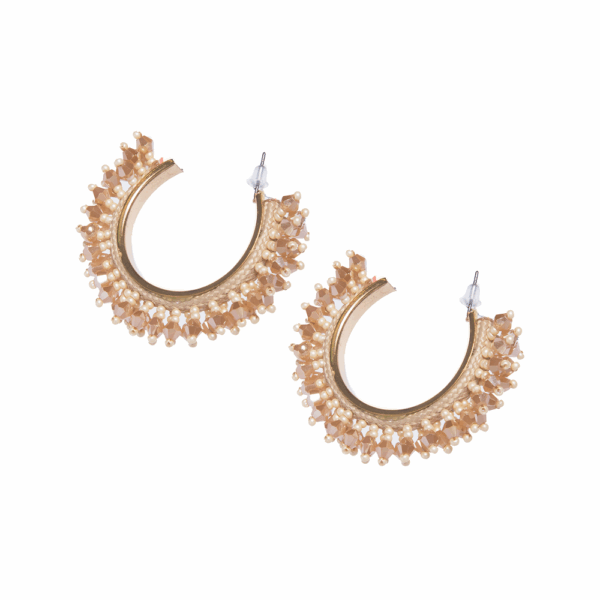 Gold Beaded Hoop Earring