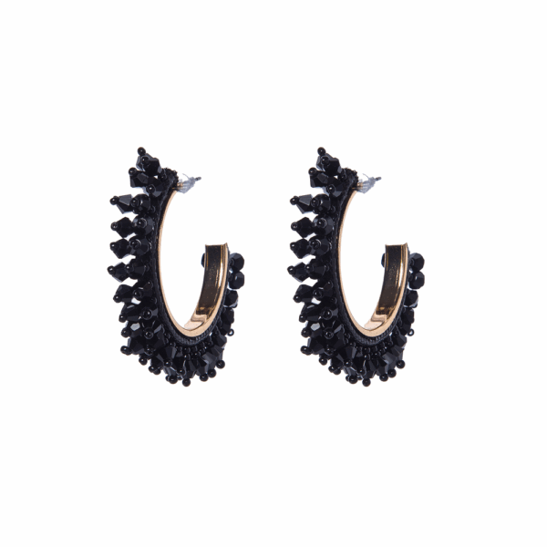 Gold Beaded Hoop Earring - Image 5