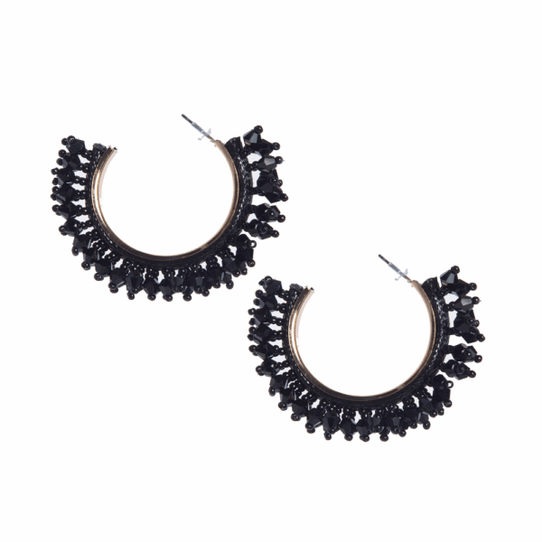 Gold Beaded Hoop Earring - Image 4