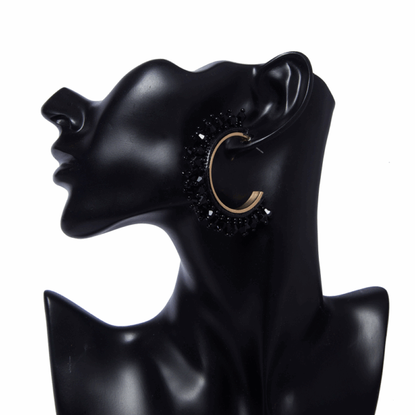 Gold Beaded Hoop Earring - Image 6