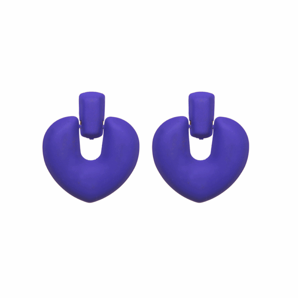 Green Coated Retro Heart Earrings - Image 4