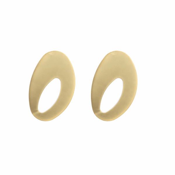 Turquoise Oval Cut out Stud Earrings - Image 4