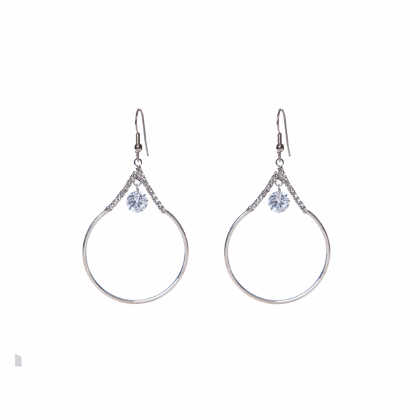 Gold Wired Crystal Drop Earrings - Image 4