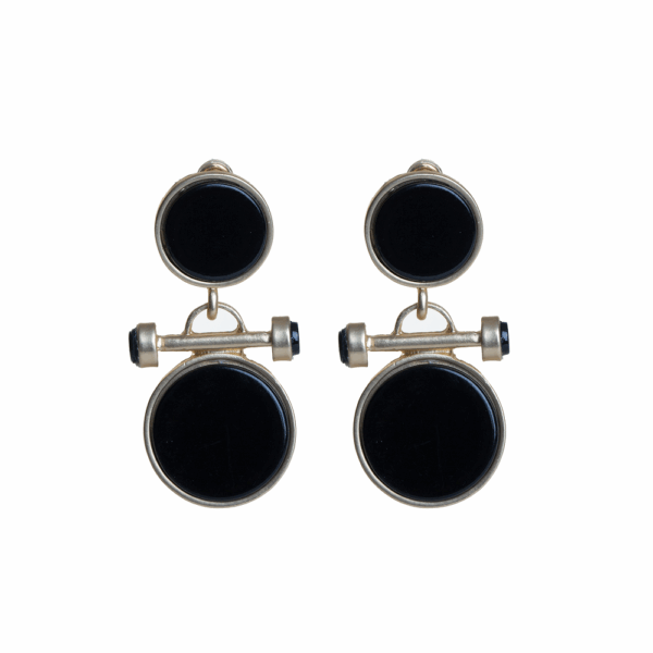 Brown Acrylic Double Circle Link Earrings