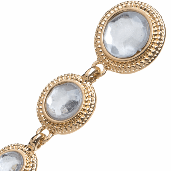 Gold Green Gradual Diamante Drop Earrings - Image 5