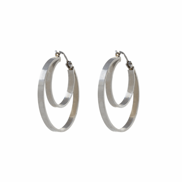 Gold Double Circle Hoop Earrings