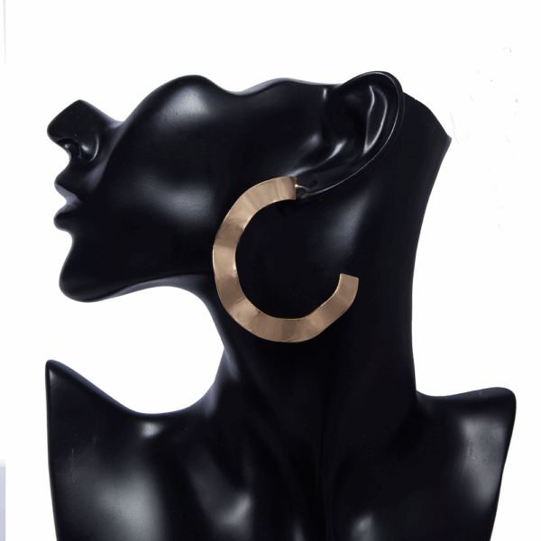 Gold Open End wavy Hoops