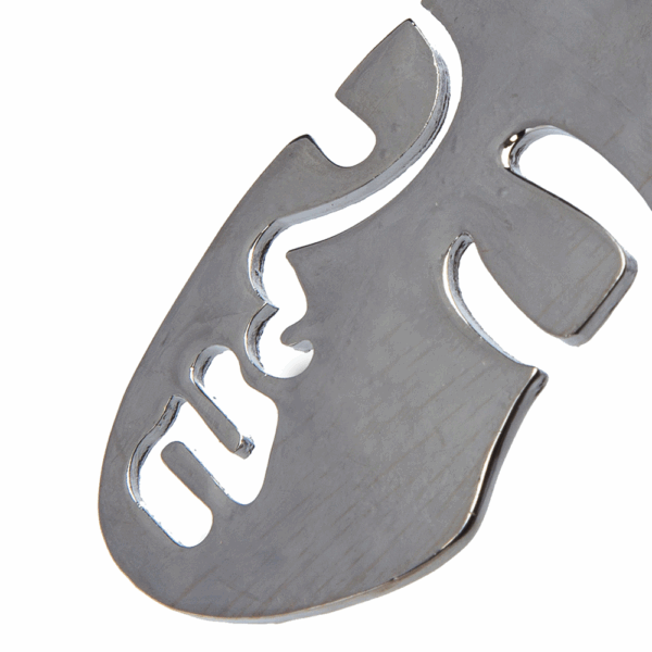 Silver Cut out Face Earrings - Image 3
