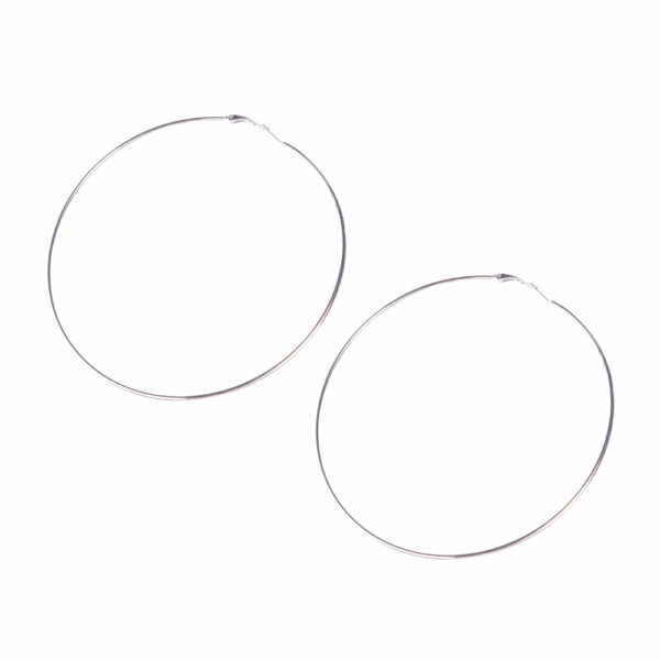 Gold  Skinny Hoop Earrings  100mm - Image 5