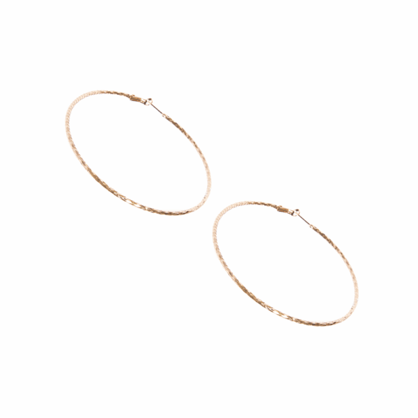 Silver Slim Hoop Earring  100mm - Image 5