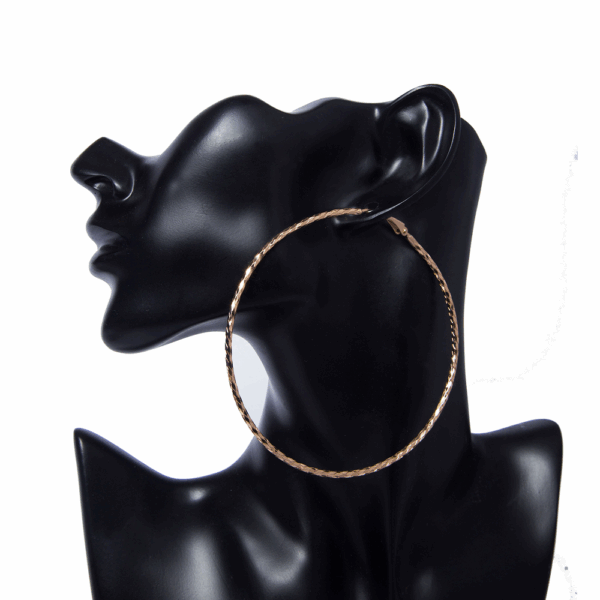Silver Slim Hoop Earring  100mm - Image 6