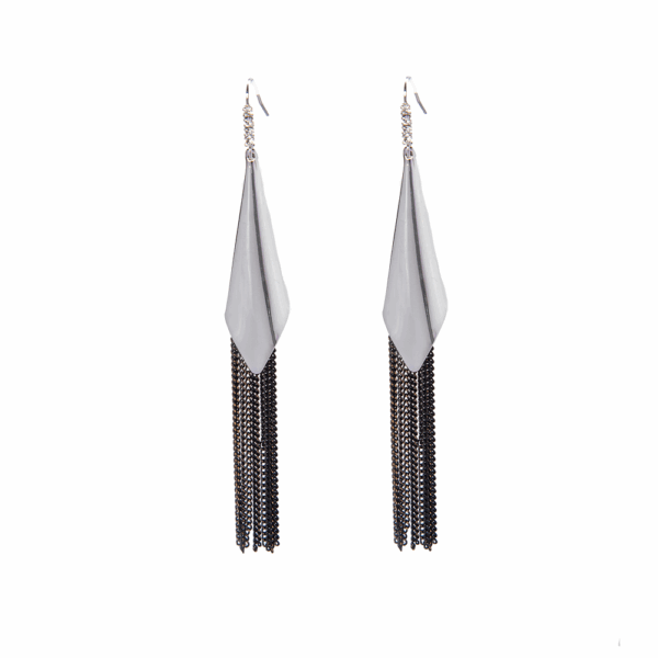 Silver Chain Fringe Drop Earrings