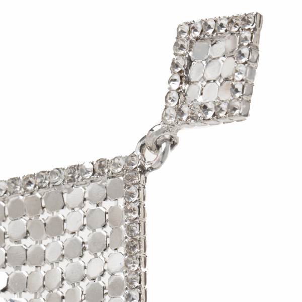 Gold Mesh Square Drop Earring - Image 6