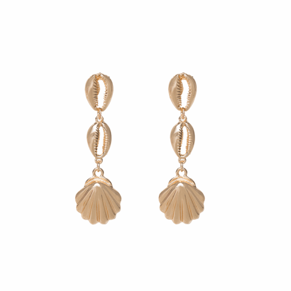 Gold Mix Shell Earring
