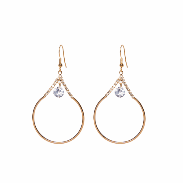 Gold Wired Crystal Drop Earrings