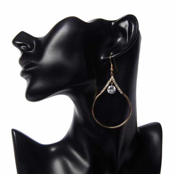 Gold Wired Crystal Drop Earrings - Image 2