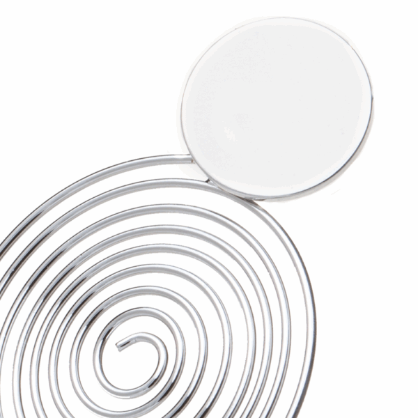 Silver Swirly Circle Earrings - Image 2