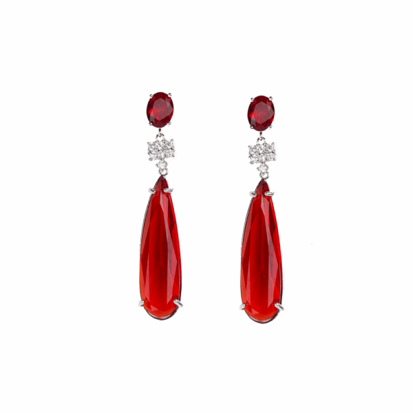 Red Crystal Statement Drop Earring