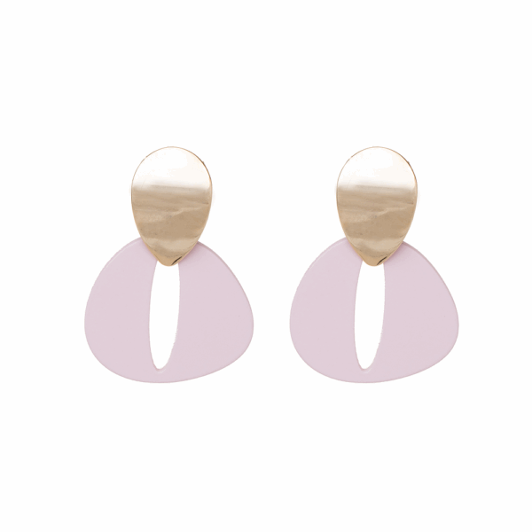 Gold Pink Coated Open Cut Earring