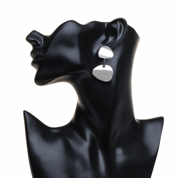 Silver Sandwich Spade Drop Earring - Image 2