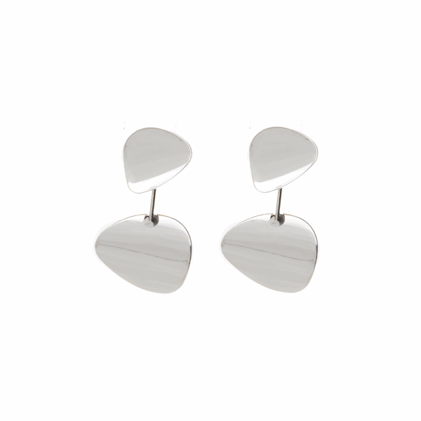 Silver Sandwich Spade Drop Earring