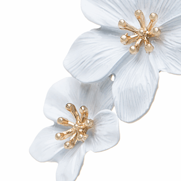 Red Coated Double Flower Earrings - Image 6