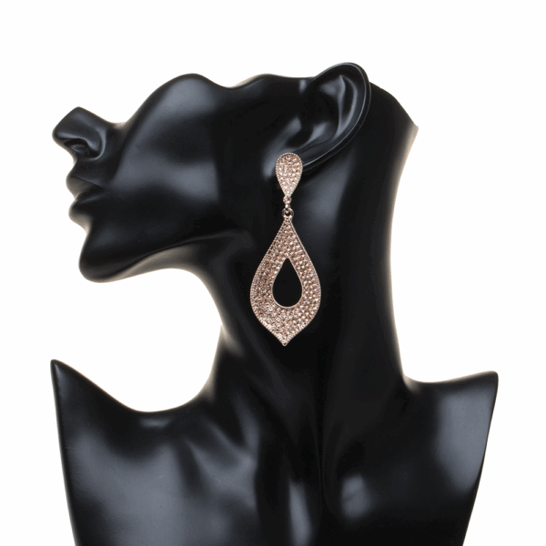 Silver Open Cut Diamante Earrings - Image 6