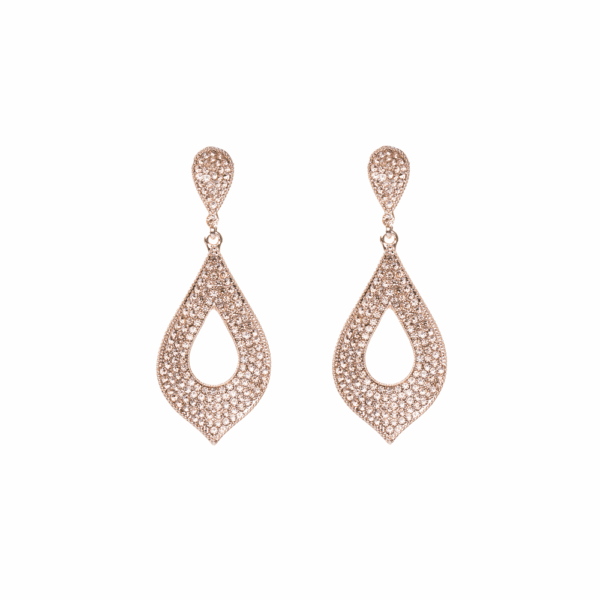 Silver Open Cut Diamante Earrings - Image 4