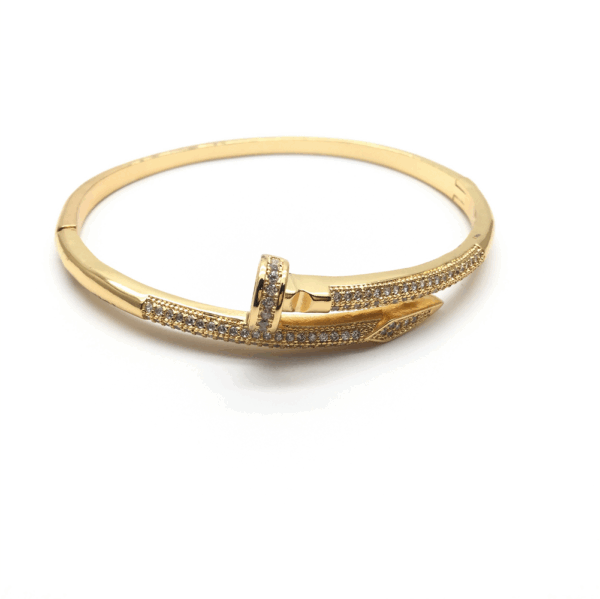 Gold Studded Nail Bangle