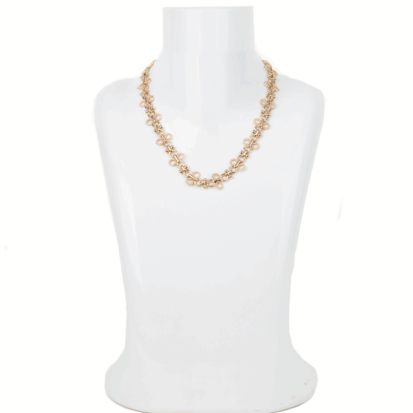 Gold Floral Link Necklace Set - Image 2